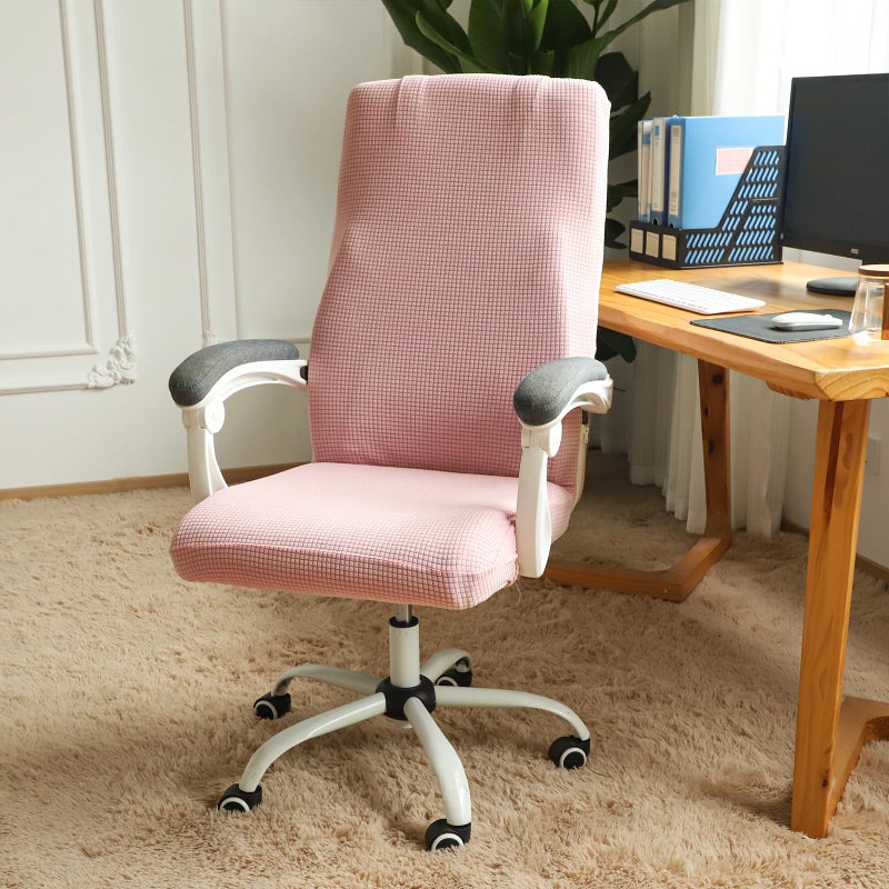 FORCHEER Large Office Chair Covers Stretchable XL Office Chair Cover, Big and Tall Computer Chair Covers (Large,Pink) - Image 4